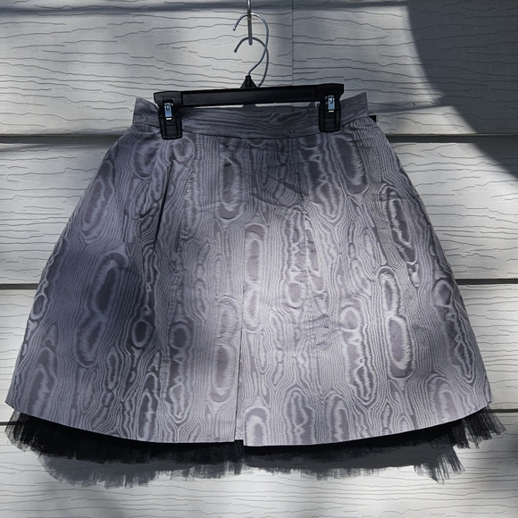 MARC JACOBS Designer Mini Tulle Skirt Groovy Swirl Silver Black XXS NWT - Picture 1 of 12